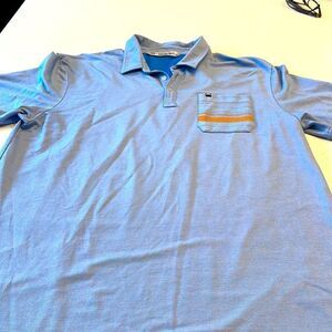 Travis Mathew short sleeved, mens Xlarge, polo nice, nice blue orange.